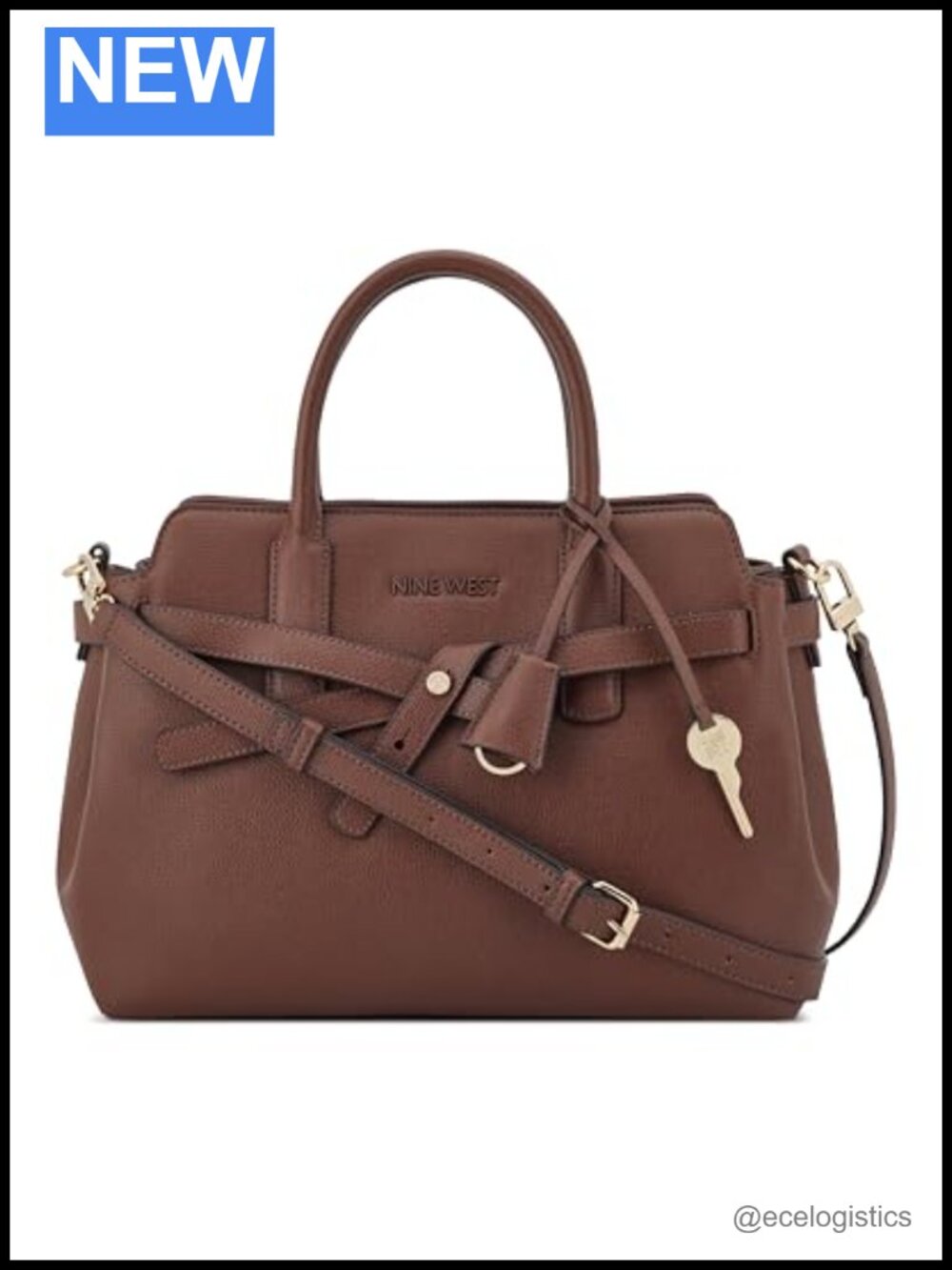 Nine West Women's Lille Triple Compartment Satchel - Faux Leather Handbag